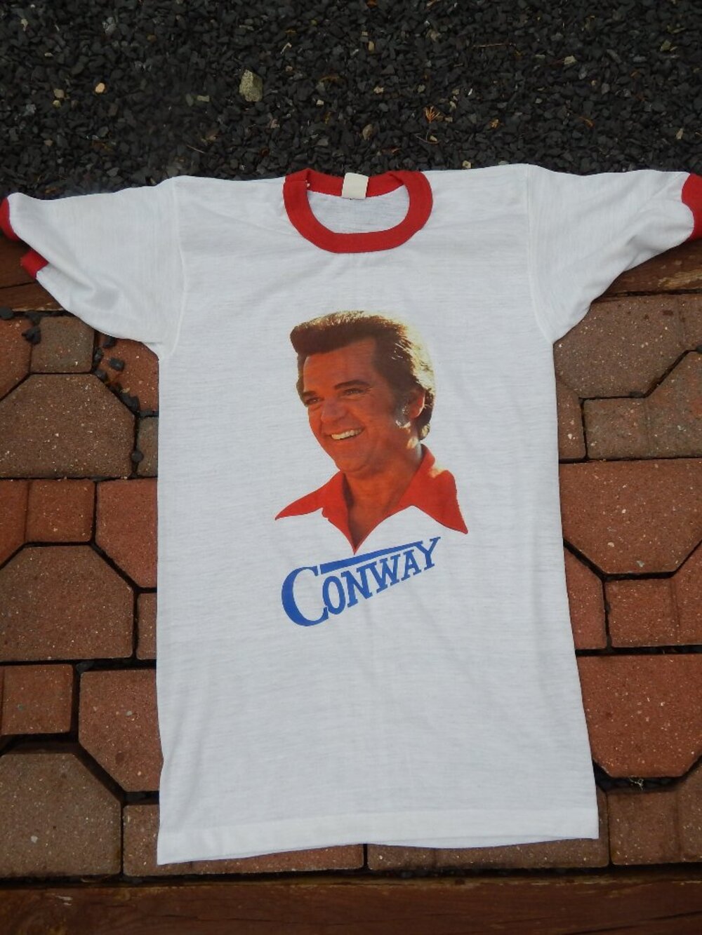 Vintage Conway Twitty Country Music Star Single Stitch Ringer T Shirt Super Thin